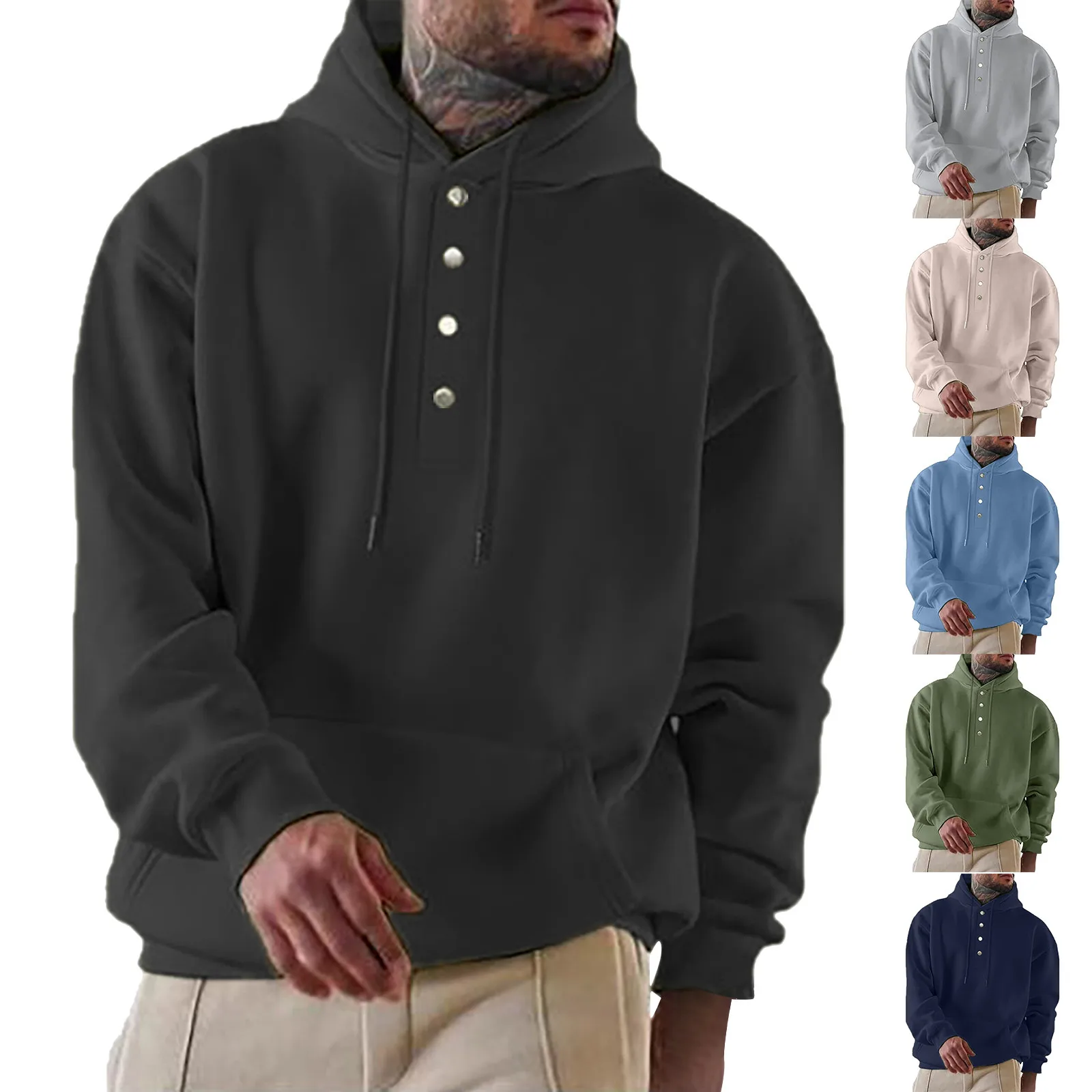 Harajuku 2023 Men Fleece Hoodies Casual Sweatshirt Half Button Hooded Sweatshirt Autumn Winter Hoodies Men Oversized Pullover
Harajuku 2023 Men Fleece Hoodies Casual Sweatshirt Half Button Hooded Sweatshirt Autumn Winter Hoodies Men Oversized Pullover
