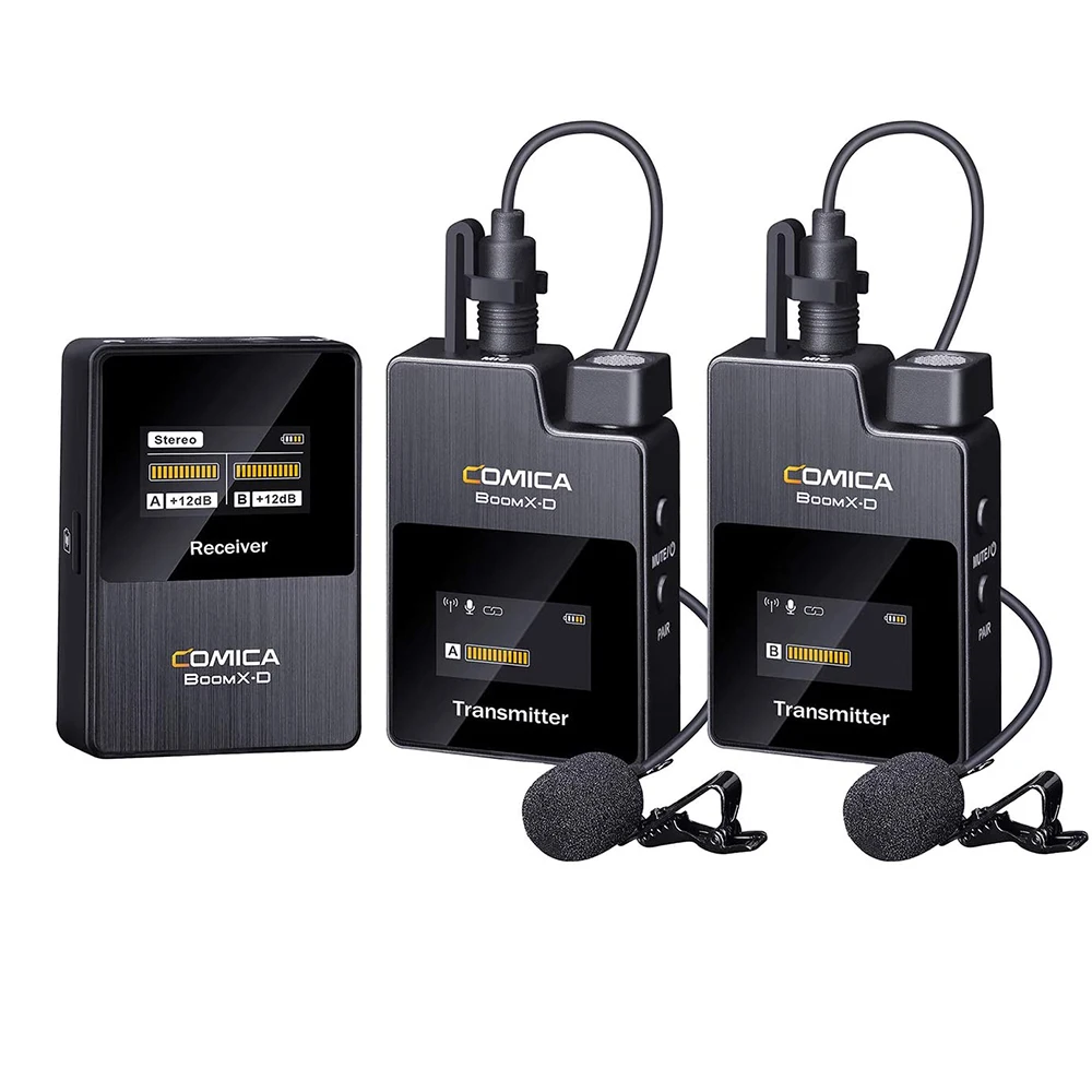 Comica BoomX-D Professional 2.4G Compact Dual Wireless Lavalier Microphone for Smartphone Camera Podcast Interview Live-steam
Comica BoomX-D Professional 2.4G Compact Dual Wireless Lavalier Microphone for Smartphone Camera Podcast Interview Live-steam