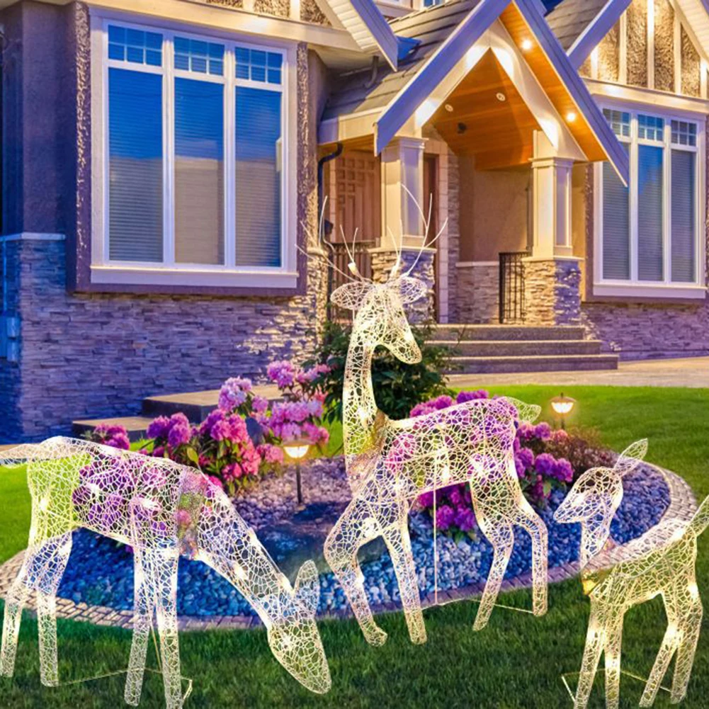 3pcs Christmas Iron Deer Wrought Reindeer LED Light Glowing Garden Decoration Outdoor Xmas Yard Ornament Home Decor
3pcs Christmas Iron Deer Wrought Reindeer LED Light Glowing Garden Decoration Outdoor Xmas Yard Ornament Home Decor