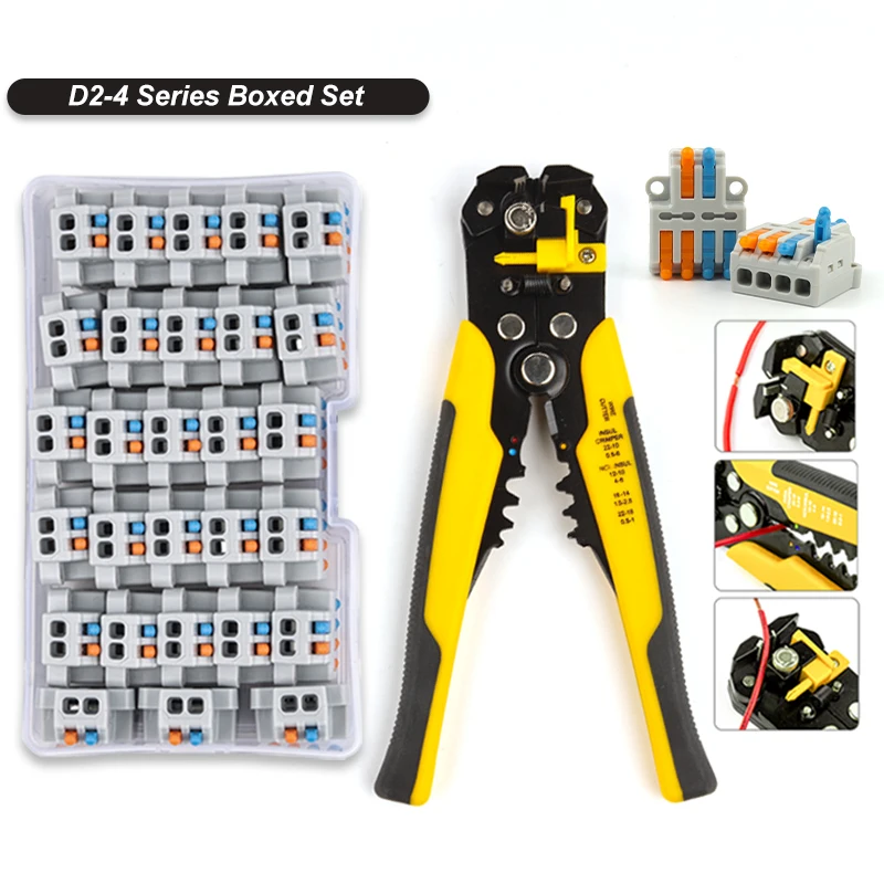 Boxed Mini Electrical Wire Connector With fixing holes Splicing 2 into4 out Way Butt Terminal Block with Stripping tool Kit
Boxed Mini Electrical Wire Connector With fixing holes Splicing 2 into4 out Way Butt Terminal Block with Stripping tool Kit
