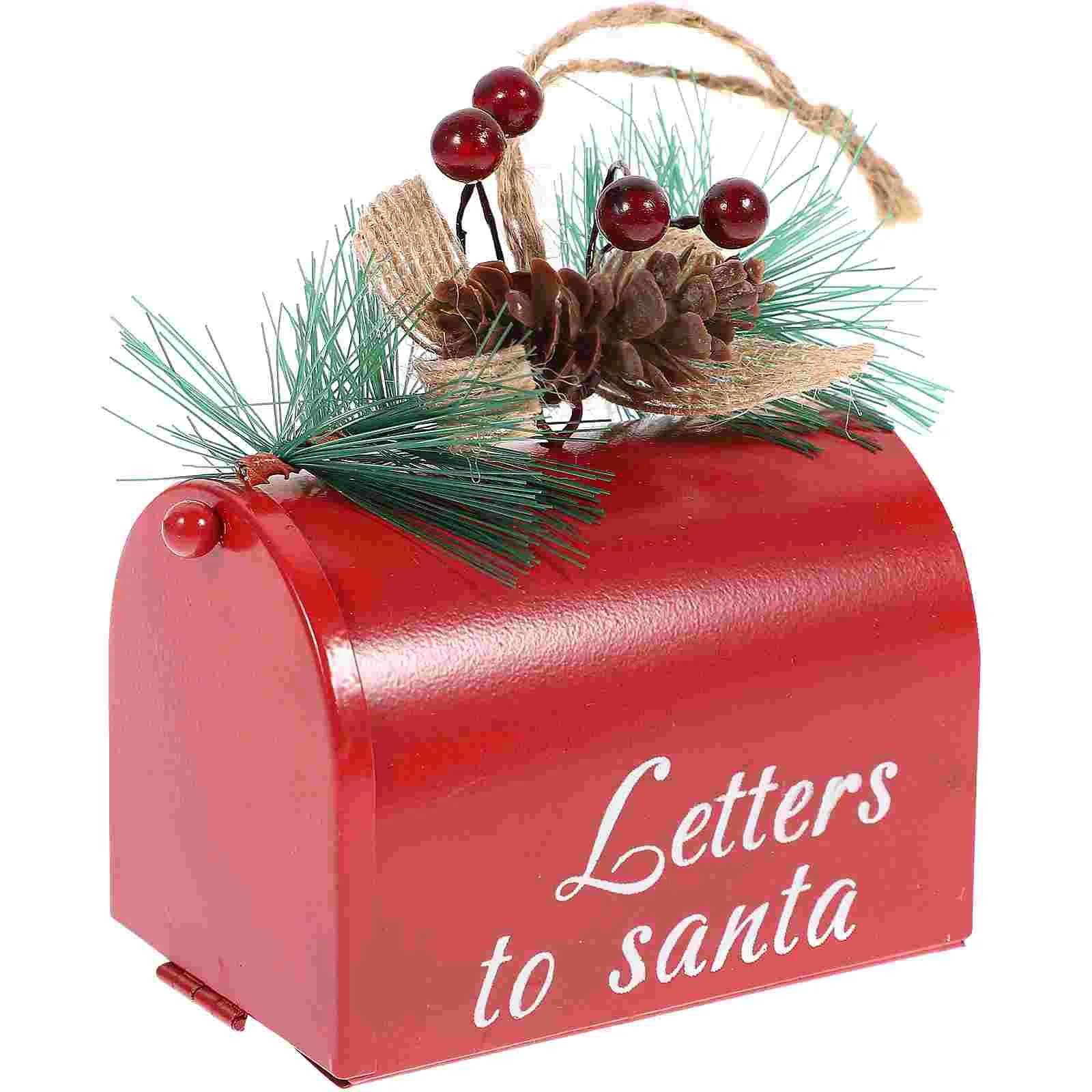 

Christmas Mailbox Tree Party Hanging Ornament Pendant Decoration Iron Letter Post Box Covergift Decorative Santatopper