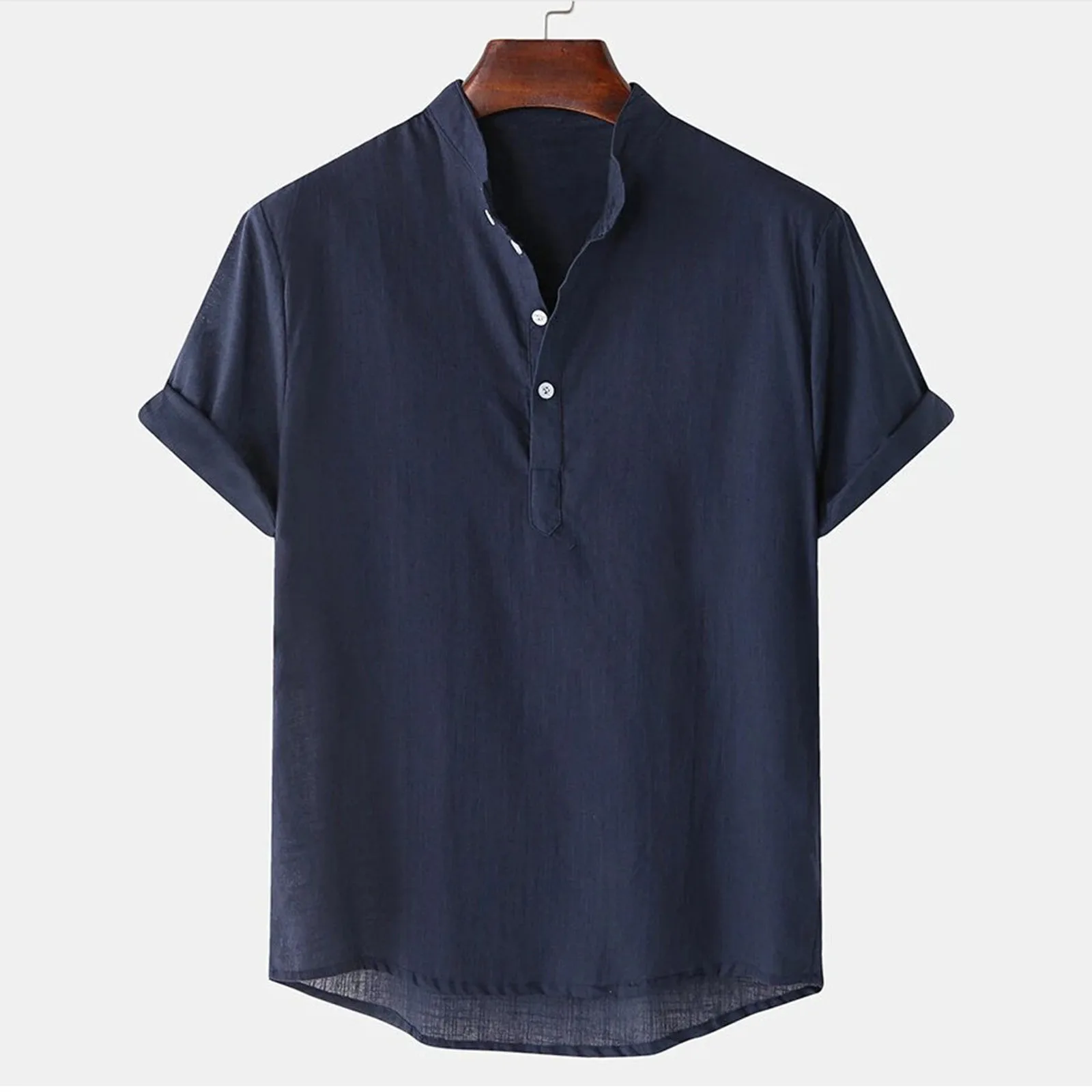 Mens Shirt Cotton And Linen Loose Short Sleeve V-Neck Solid Casual Shirts Daily Wearing High Quality Office Blouse Chemise Homme
Mens Shirt Cotton And Linen Loose Short Sleeve V-Neck Solid Casual Shirts Daily Wearing High Quality Office Blouse Chemise Homme