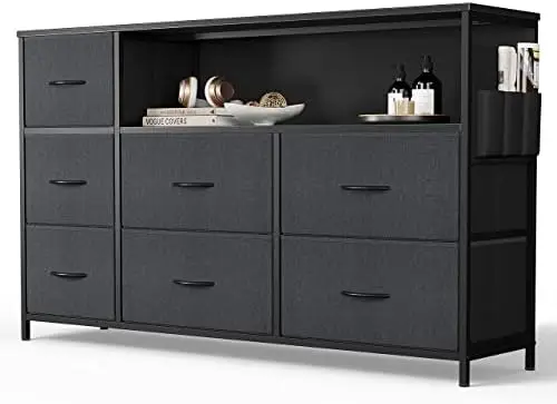 TV Stand for Bedroom, Small Kids Fabric Dark Grey Dresser with Shelves for Hallway, Wide Morden TV Stand for 55+ Inch TV Shelf D
TV Stand for Bedroom, Small Kids Fabric Dark Grey Dresser with Shelves for Hallway, Wide Morden TV Stand for 55+ Inch TV Shelf D