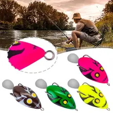 1pc Ghost Face Frog Bait Lure Modified Black Floating Frog 4cm 6g Double Hook Droplet Noise Sequins Artificial Bait Fishing Tool