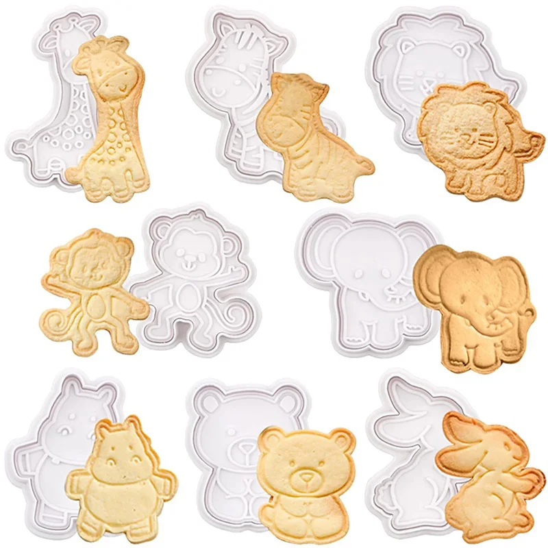 

4Pcs Easter Bunny Animal Cookie Plunger Cutter Cartoon Baking Moulds Cookie Stamp Biscuit DIY Mold Fondant Cake Decorating Tools