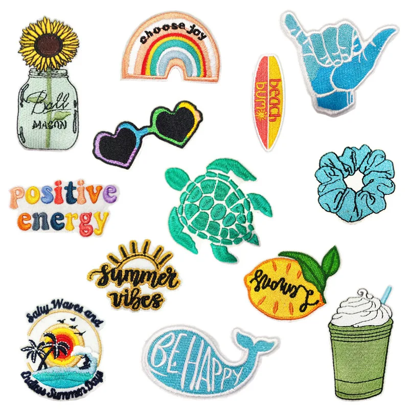 50pcs/Lot Luxury Embroidery Patch Beach Dolphin Sunflower Turtle Ice Cream Rainbow Glasses Shirt Clothing Decoration Accessory
50pcs/Lot Luxury Embroidery Patch Beach Dolphin Sunflower Turtle Ice Cream Rainbow Glasses Shirt Clothing Decoration Accessory