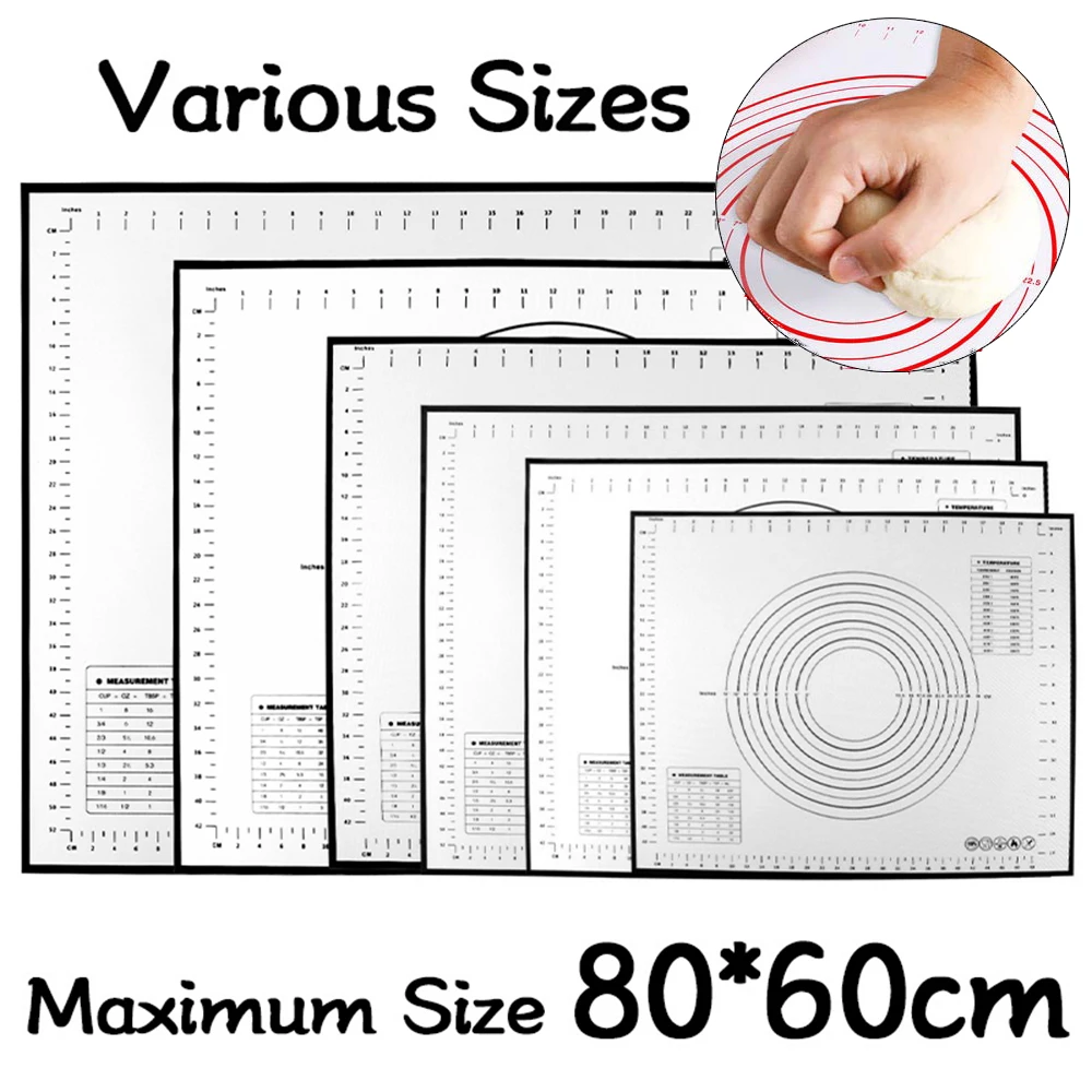 Silicone Baking Mat Reusable Mat For Rolling Dough Pad Large Non-Stick Oven Patisserie Baking Accessories Kitchen Tools
Silicone Baking Mat Reusable Mat For Rolling Dough Pad Large Non-Stick Oven Patisserie Baking Accessories Kitchen Tools