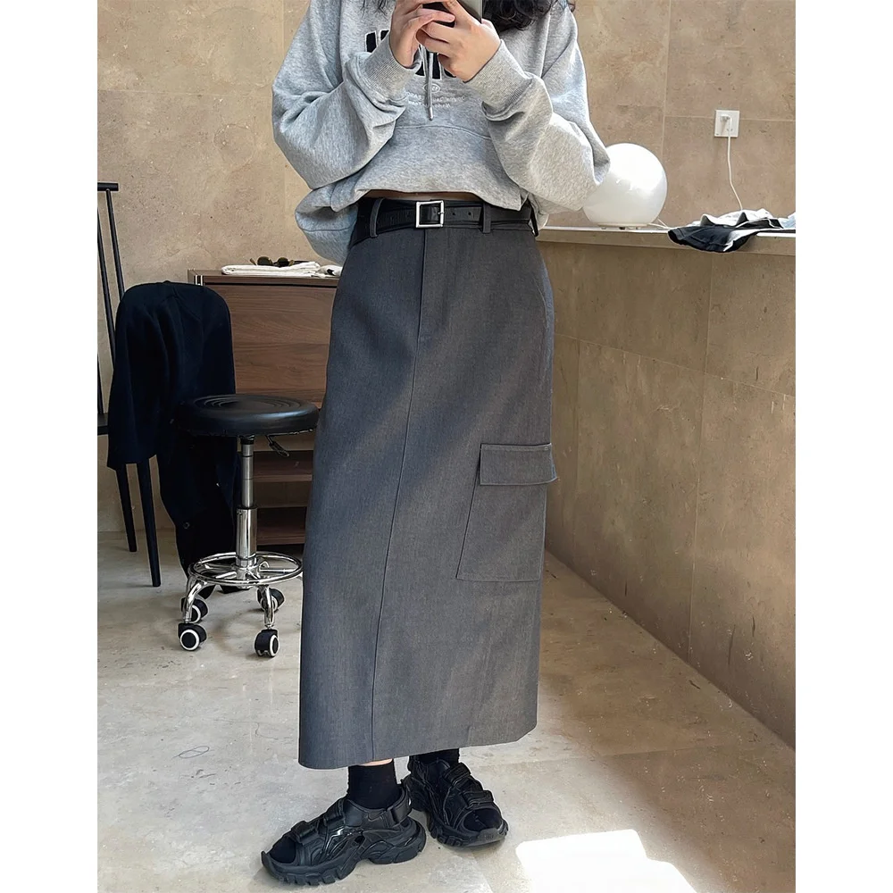 Spring New Korean Style Pocket Midi Cargo Skirt Straight Long Wide Hanging Back Split Long Skirt
Spring New Korean Style Pocket Midi Cargo Skirt Straight Long Wide Hanging Back Split Long Skirt
