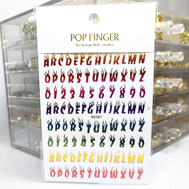 1PCS 3D iridescent Fire Flames Letter Nail Stickers Slider Gold Black DIY Nail Art Transfer Decals For Nails Decoration
1PCS 3D iridescent Fire Flames Letter Nail Stickers Slider Gold Black DIY Nail Art Transfer Decals For Nails Decoration