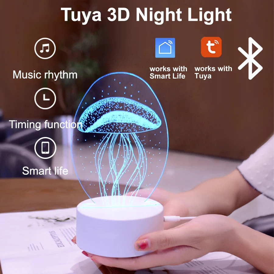 Умный ночник Tuya 3D для спальни, ночник RGB для украшения дня рождения, светодиодный светильник льник с поддержкой Bluetooth и управлением через при...
Умный ночник Tuya 3D для спальни, ночник RGB для украшения дня рождения, светодиодный светильник льник с поддержкой Bluetooth и управлением через при...