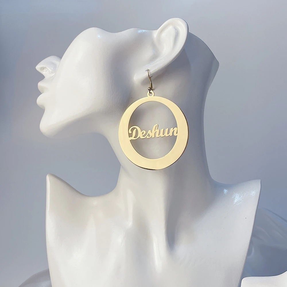 Personality Custom Circle Name Earrings Stainless Steel Letter Stud Earing For Women Hiphop Jewelry Party Brithday Gift
Personality Custom Circle Name Earrings Stainless Steel Letter Stud Earing For Women Hiphop Jewelry Party Brithday Gift
