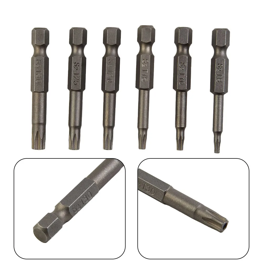 6pcs 50mm 5 Point Torx Drive Bit Set 1/4" 6.35mm Hex Shank Screwdriver Bit Kit Drive Torx Star Bit Socket Set Torx Отвёртки
6pcs 50mm 5 Point Torx Drive Bit Set 1/4" 6.35mm Hex Shank Screwdriver Bit Kit Drive Torx Star Bit Socket Set Torx Отвёртки