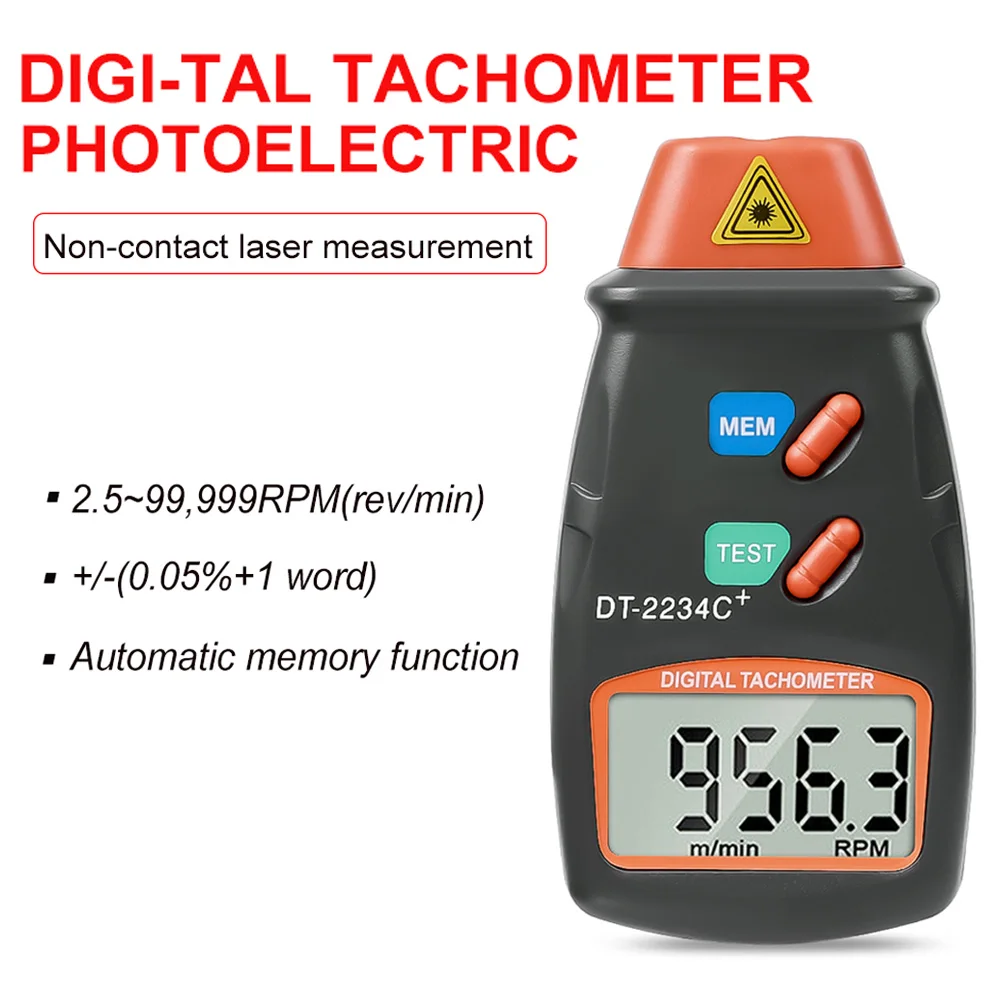 New 1set Digital Laser Tachometer RPM Meter Non-Contact Motor Speed Gauge Revolution Spin
New 1set Digital Laser Tachometer RPM Meter Non-Contact Motor Speed Gauge Revolution Spin