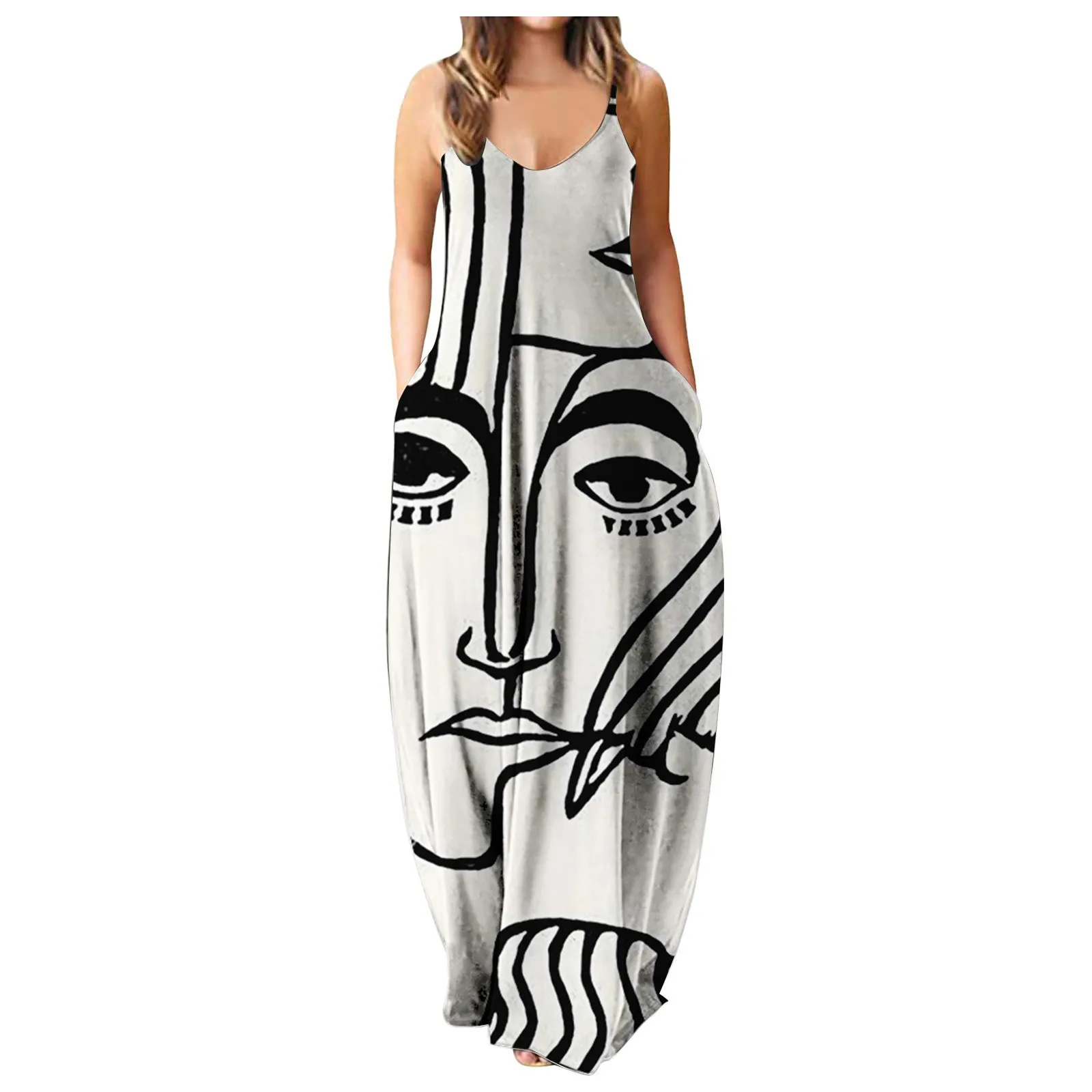 16 Colors Women Printed Pattern Fashion Abstract Oil Painting Sling Loose Skirt Dress Loose Style Sleeveless U Neck Long Dress
16 Colors Women Printed Pattern Fashion Abstract Oil Painting Sling Loose Skirt Dress Loose Style Sleeveless U Neck Long Dress