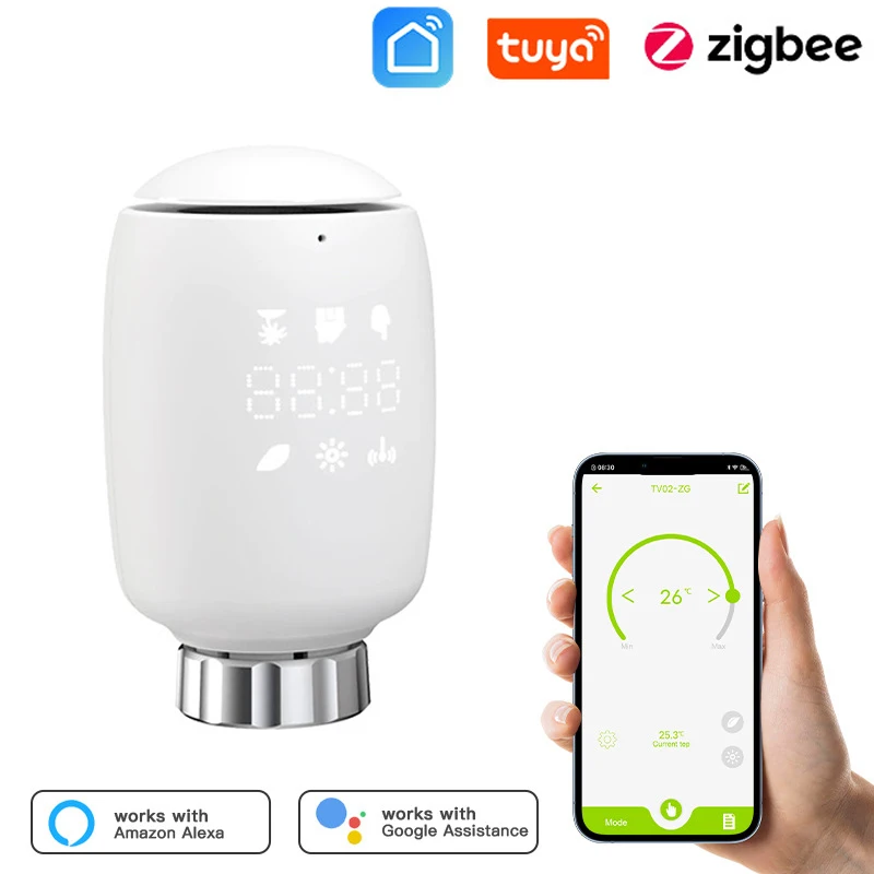 Tuya Smart Zigbee TRV Programmable Thermostatic Radiator Valve App Remote Intelligent Temperature Controller Alexa Google Home
Tuya Smart Zigbee TRV Programmable Thermostatic Radiator Valve App Remote Intelligent Temperature Controller Alexa Google Home