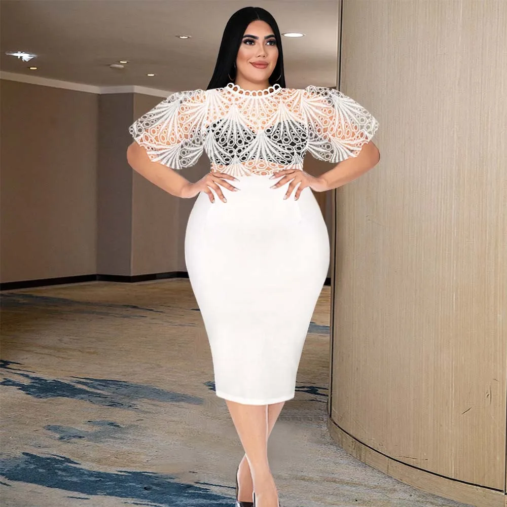 2022 Plus Size Women Summer Sexy Dress Hollow Perspective Floral Elegant Sexy Package Hip Skirt Dress OL Commuter Western Style
2022 Plus Size Women Summer Sexy Dress Hollow Perspective Floral Elegant Sexy Package Hip Skirt Dress OL Commuter Western Style