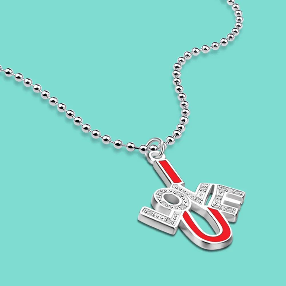 Genuine 925 Sterling Silver Necklace Cute LOVE Pendant Round Beads Chain 18-34 Inch - Glamour Jewelry for Women's and Girl
Genuine 925 Sterling Silver Necklace Cute LOVE Pendant Round Beads Chain 18-34 Inch - Glamour Jewelry for Women's and Girl