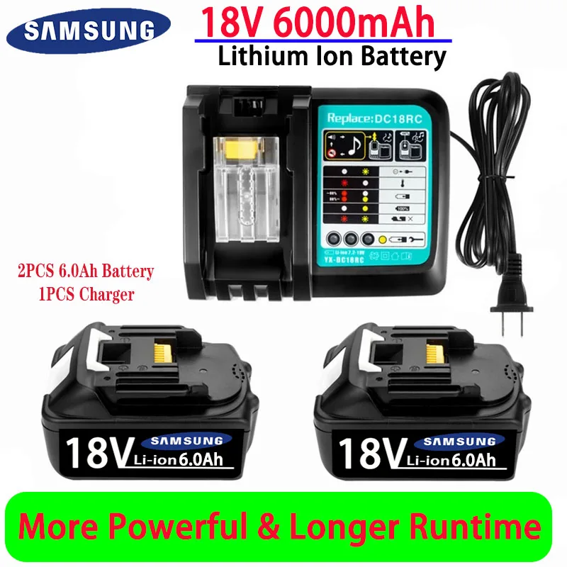 100% Original For Makita 18V 6Ah 18650 New Rechargeable Power Tools Battery With Charger Li-ion Replacement LXT BL1860B BL1850
100% Original For Makita 18V 6Ah 18650 New Rechargeable Power Tools Battery With Charger Li-ion Replacement LXT BL1860B BL1850