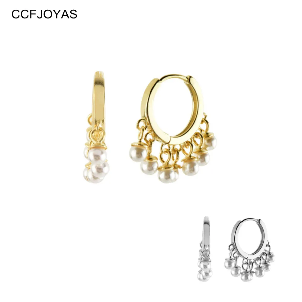 CCFJOYAS Punk Rock 925 Sterling Silver Seven Pearl Ball Hoop Earrings for Women French 10.5mm Round Circle Pearl Earrings 
CCFJOYAS Punk Rock 925 Sterling Silver Seven Pearl Ball Hoop Earrings for Women French 10.5mm Round Circle Pearl Earrings