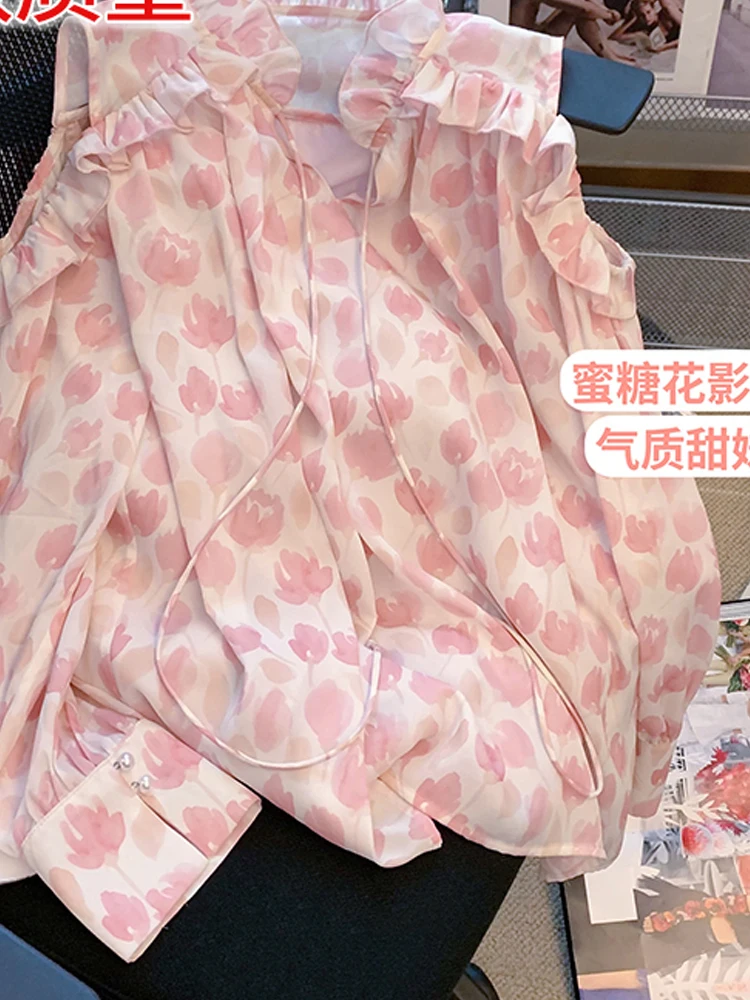 Женская шифоновая блузка с оборками, элегантная Нежная блузка во французском стиле с открытыми плечами и цветочным принтом, Тонкая блузка с...
Женская шифоновая блузка с оборками, элегантная Нежная блузка во французском стиле с открытыми плечами и цветочным принтом, Тонкая блузка с...