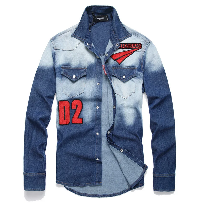 Trendy Men's Blue Denim Work Shirt - Loose Fitting Long Sleeved Casual Shirts
Trendy Men's Blue Denim Work Shirt - Loose Fitting Long Sleeved Casual Shirts