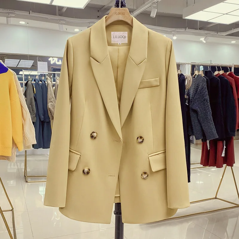 SuperAen Spring Autumn 2022 New Slim Loose Double-breasted Waist Suit Casual Solid Notched Office Lady Jacket Blazer Women
SuperAen Spring Autumn 2022 New Slim Loose Double-breasted Waist Suit Casual Solid Notched Office Lady Jacket Blazer Women