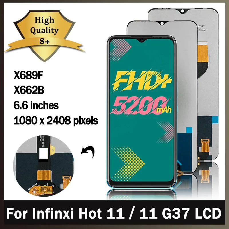 6.82"Original For Infinix Hot 11 X662 X662B LCD Touch Screen Digitizer Assembly For Infinix Hot11 G37 X689F Display Replacement
6.82"Original For Infinix Hot 11 X662 X662B LCD Touch Screen Digitizer Assembly For Infinix Hot11 G37 X689F Display Replacement
