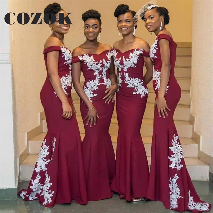 Long Off The Shoulder African Bridesmaid Dresses Lace Mermaid Sweetheart Neck Sexy Off the Shoulder Wedding Guest Dress SX02
Long Off The Shoulder African Bridesmaid Dresses Lace Mermaid Sweetheart Neck Sexy Off the Shoulder Wedding Guest Dress SX02