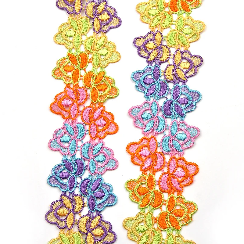 2yards Colorful Flower Water Soluble Sewing Lace Wedding Fabric Diy Garment Accessories Polyester Embroidered Lace Trim
2yards Colorful Flower Water Soluble Sewing Lace Wedding Fabric Diy Garment Accessories Polyester Embroidered Lace Trim