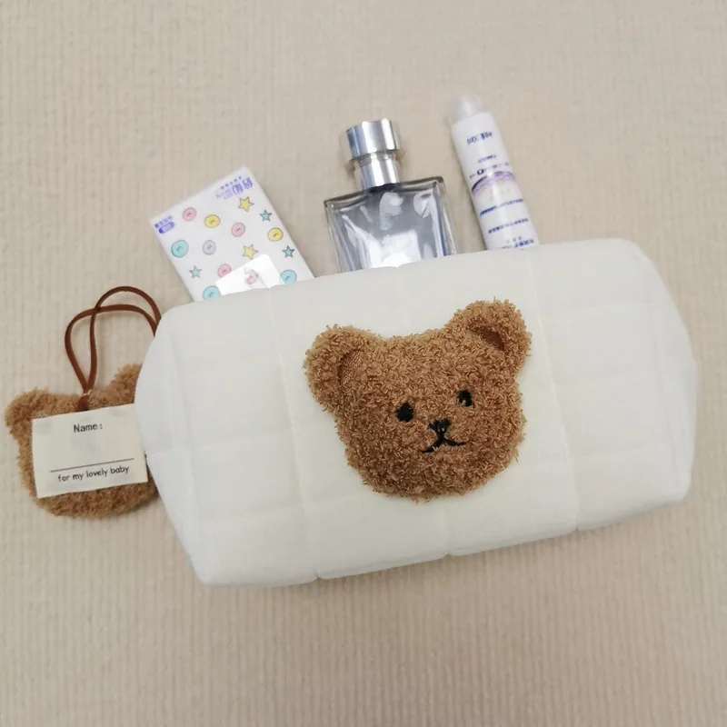 

Cute Bear Toiletry Bag Make Up Cosmetic Bags for Baby Mommy Portable Diaper Pouch Baby Stuff Organizer Reusable Cotton Cloth Bag