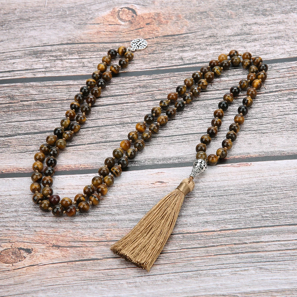 YUOKIAA Natural Stones 8mm Tiger Eyes 108 Mala Beaded Tassel Necklace Meditation Japamala Yoga Fashion Jewelry for Women Men
YUOKIAA Natural Stones 8mm Tiger Eyes 108 Mala Beaded Tassel Necklace Meditation Japamala Yoga Fashion Jewelry for Women Men