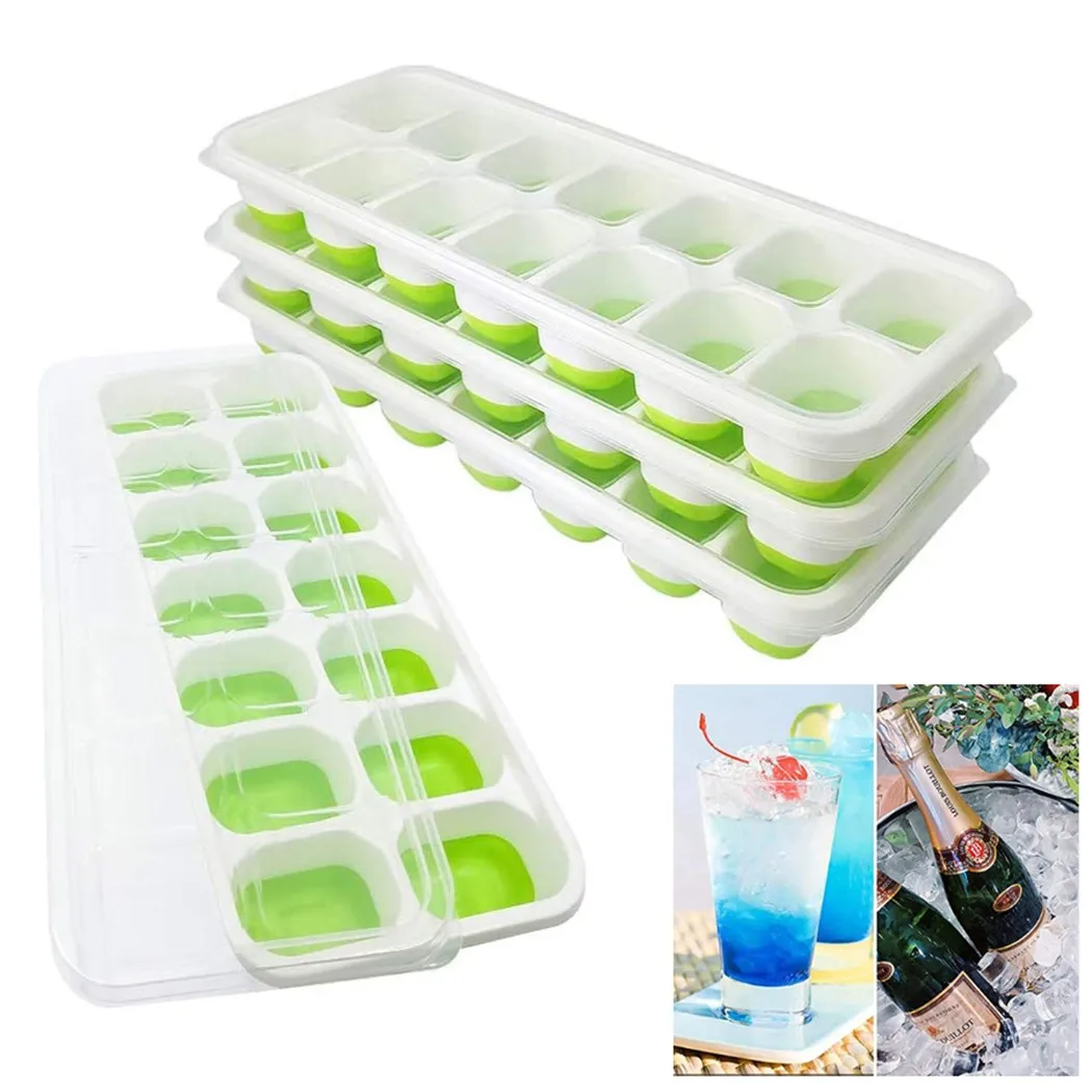 1PCS Ice Cube Tray 14 Holes Silicone Ice Cube Tray Ices Maker Mold Trays Containers with Cover Creative Ice Cube
1PCS Ice Cube Tray 14 Holes Silicone Ice Cube Tray Ices Maker Mold Trays Containers with Cover Creative Ice Cube