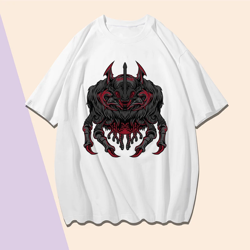 Summer Short Sleeve T-shirt Punk Style Devil Print T Shirt for Men 100% Cotton Round Neck Casual Plus Size White T Shirts
Summer Short Sleeve T-shirt Punk Style Devil Print T Shirt for Men 100% Cotton Round Neck Casual Plus Size White T Shirts