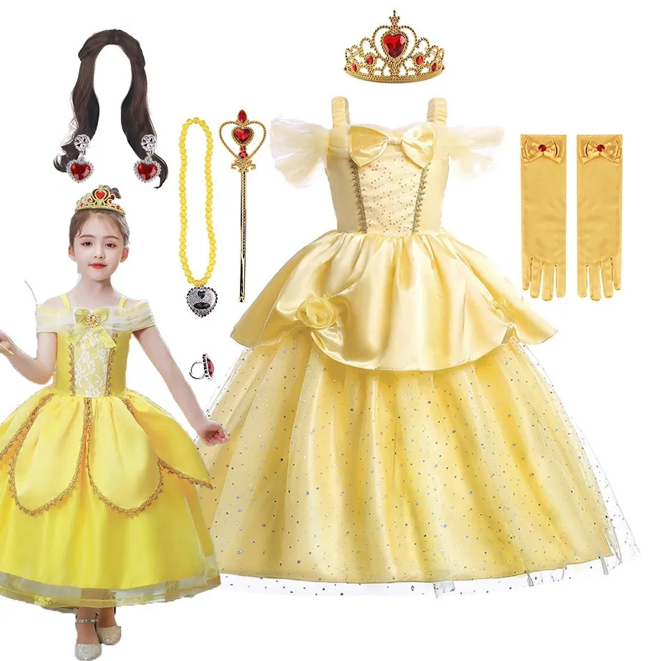 Princess Dress For Girl Belle Birthday Party Cosplay Costume Children Halloween Carnival Fancy Layered Luxury Wedding Gown 3-10Y
Princess Dress For Girl Belle Birthday Party Cosplay Costume Children Halloween Carnival Fancy Layered Luxury Wedding Gown 3-10Y