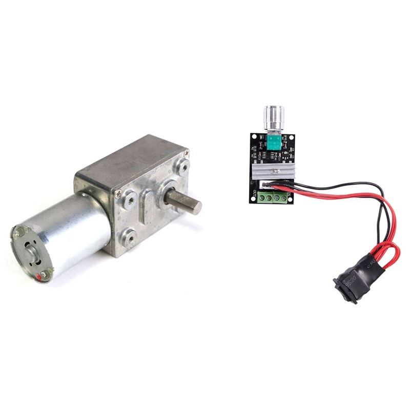 1 Pcs High Torque Turbo Worm Geared Motor & 1 Pcs PWM DC Motor Speed Controller Forward Reverse Switch Control
1 Pcs High Torque Turbo Worm Geared Motor & 1 Pcs PWM DC Motor Speed Controller Forward Reverse Switch Control