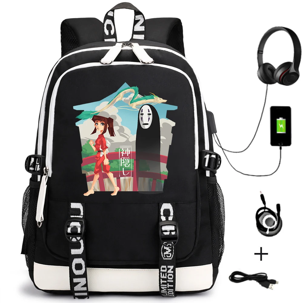 Anime Spirited Away USB Charging Backpack Canvas Knapsack Student Cartoon Schoolbag Teenager Zipper Packsack Travel Laptop Bag
Anime Spirited Away USB Charging Backpack Canvas Knapsack Student Cartoon Schoolbag Teenager Zipper Packsack Travel Laptop Bag