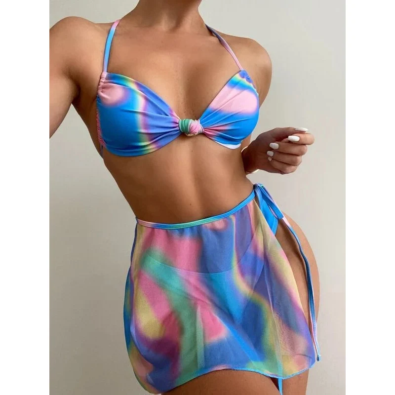 Patchwork Print Swimsuit Three Piece Suits Beach Wrap Sexy Bikini Set Halter Swimwear Women Bikinis Deigner Beachwear Brazilian
Patchwork Print Swimsuit Three Piece Suits Beach Wrap Sexy Bikini Set Halter Swimwear Women Bikinis Deigner Beachwear Brazilian