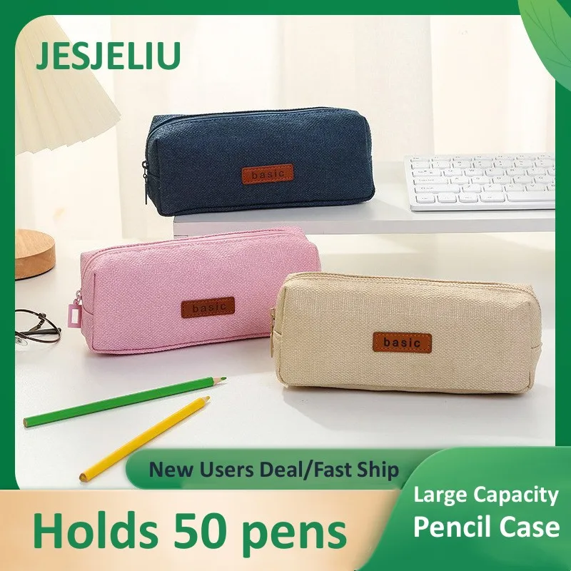 Solid Cotton Linen Pencil Case Large Capacity Pencil Box Pencil Bag Stationery Pen Pouch Cosmetic Bag Student School Supplies
Solid Cotton Linen Pencil Case Large Capacity Pencil Box Pencil Bag Stationery Pen Pouch Cosmetic Bag Student School Supplies