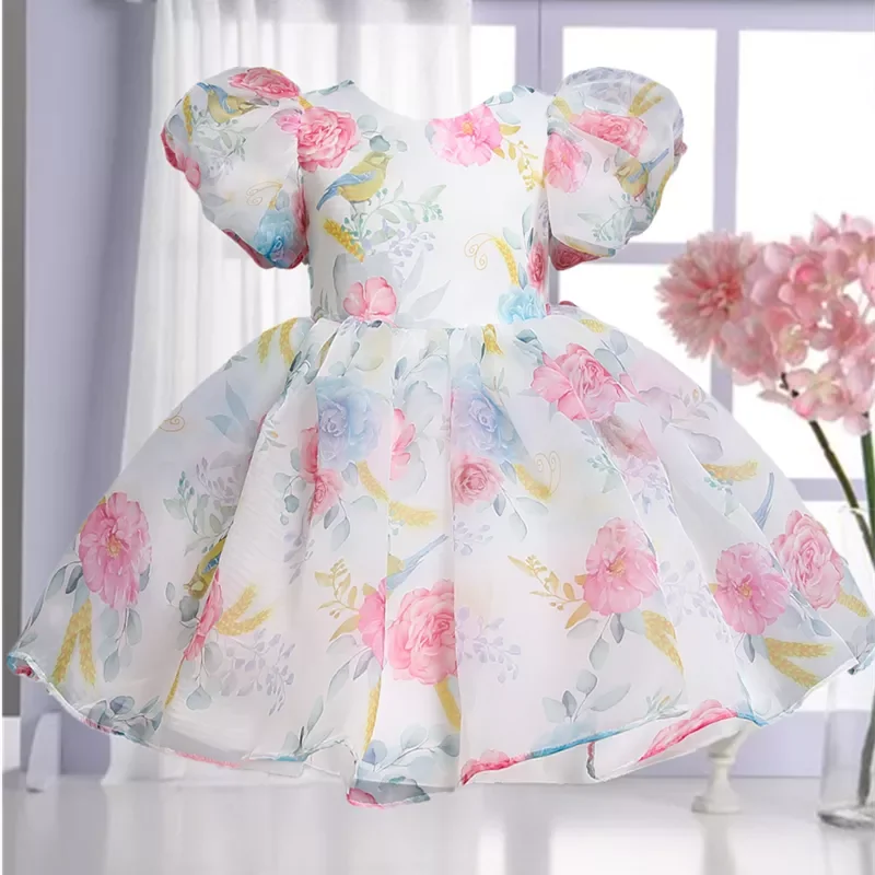 Girls Flower Puff Sleeve Dresses For Weddings Kids Formal Birthday Party Fairy Princess Cloth Children Tulle Vestidos
Girls Flower Puff Sleeve Dresses For Weddings Kids Formal Birthday Party Fairy Princess Cloth Children Tulle Vestidos