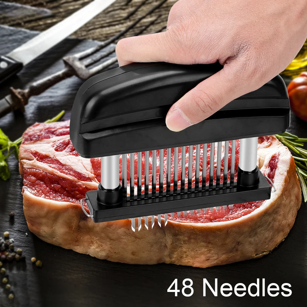 Tenderizer мяса для говяжьих стейков, молоток из нержавеющей стали, инструмент для приготовления мяса, 48 лезвий, игла, кухонные инструменты
Tenderizer мяса для говяжьих стейков, молоток из нержавеющей стали, инструмент для приготовления мяса, 48 лезвий, игла, кухонные инструменты