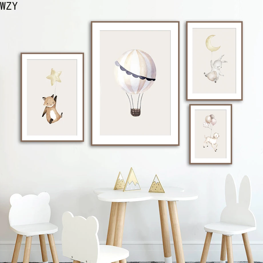 Rabbit Fox Sheep Balloon Star Moon Wall Art Canvas Painting Nordic Posters Prints Animals Kids Baby Room Dec Wall Decor Pictures
Rabbit Fox Sheep Balloon Star Moon Wall Art Canvas Painting Nordic Posters Prints Animals Kids Baby Room Dec Wall Decor Pictures
