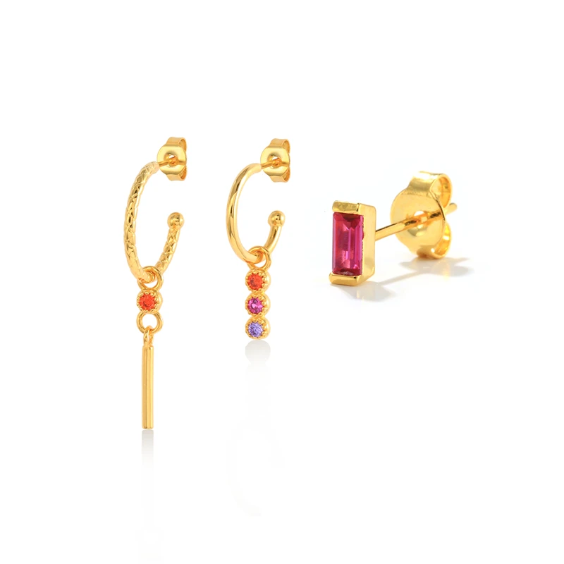 CANNER 3Pcs Set Red Ruby Pendientes Plata 925 Earring For Women Drop Earrings Cartilage Wedding Party Mom Gift 2022 Trend
CANNER 3Pcs Set Red Ruby Pendientes Plata 925 Earring For Women Drop Earrings Cartilage Wedding Party Mom Gift 2022 Trend