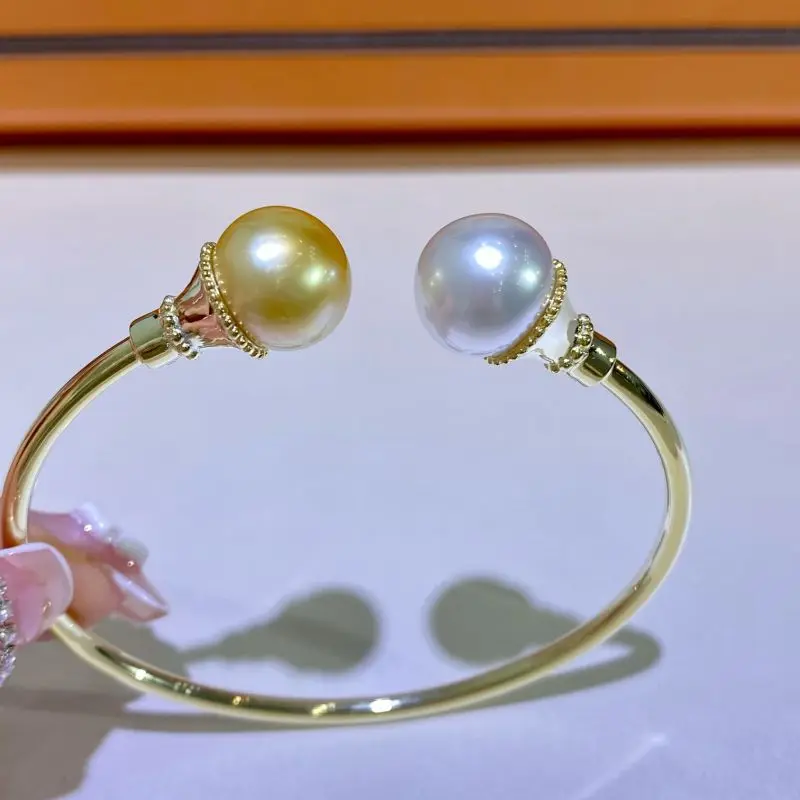 Simple Bangles 11-12mm Southsea Gold Seawater White Pearls Trendy Double Pearl 925 Sterling Silver For Women Girls Jewelry Gifts
Simple Bangles 11-12mm Southsea Gold Seawater White Pearls Trendy Double Pearl 925 Sterling Silver For Women Girls Jewelry Gifts