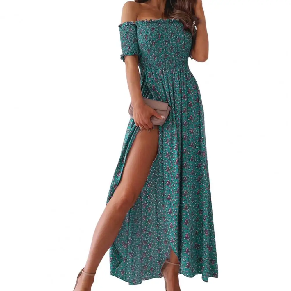 Summer Beach Dress Sexy Shoulder-less Breathable Frill Flower Print Maxi Dress Prom Split Sundress Party Long Maxi Dress
Summer Beach Dress Sexy Shoulder-less Breathable Frill Flower Print Maxi Dress Prom Split Sundress Party Long Maxi Dress