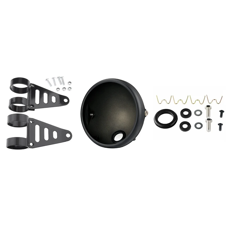 2 Set Motorcycle Accessories: 1 Set 41-43Mm Headlight Brackets & 1 Pcs Headlight Base 7-Inch LED Headlight Shell Base
2 Set Motorcycle Accessories: 1 Set 41-43Mm Headlight Brackets & 1 Pcs Headlight Base 7-Inch LED Headlight Shell Base