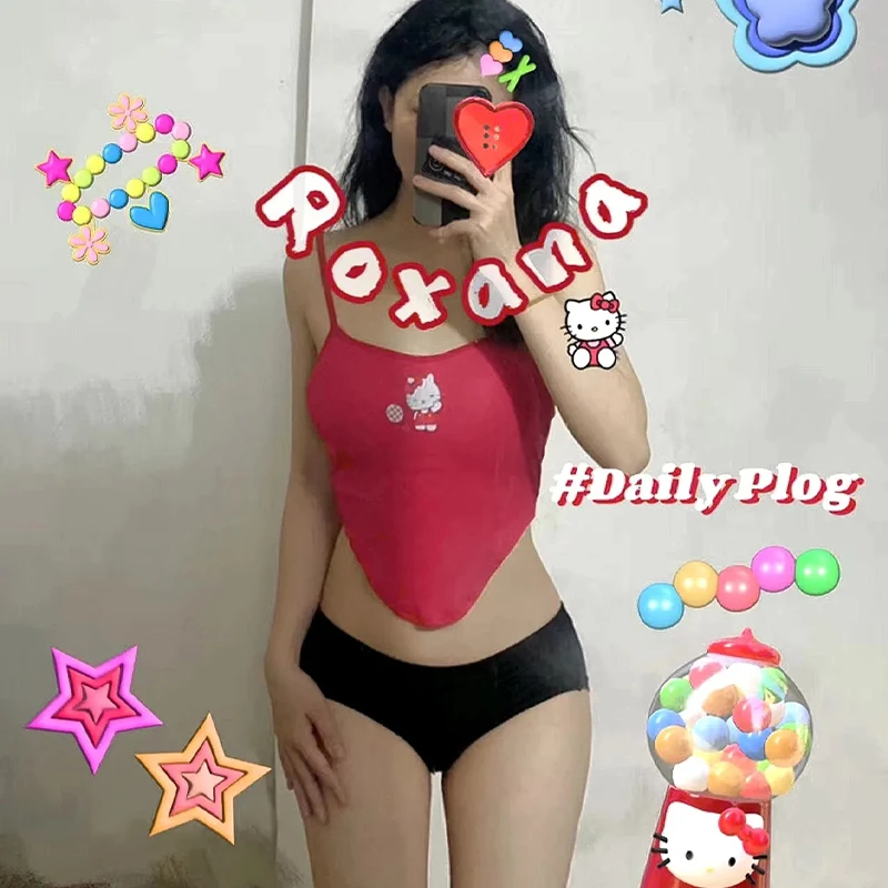 Милый жилет hellokitty, милая девушка, Sanrio, ins стиль, мультфильм, слинг, сексуальные женские топы с нагрудными подушечками, горячая девушка, короткая нижняя рубашка
Милый жилет hellokitty, милая девушка, Sanrio, ins стиль, мультфильм, слинг, сексуальные женские топы с нагрудными подушечками, горячая девушка, короткая нижняя рубашка
