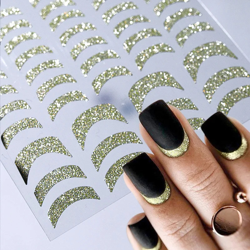 French 3D Nail Decals Stickers Stripe Line French Tips Transfer Nail Art Manicure Decoration Gold Reflective Glitter Stickers
French 3D Nail Decals Stickers Stripe Line French Tips Transfer Nail Art Manicure Decoration Gold Reflective Glitter Stickers