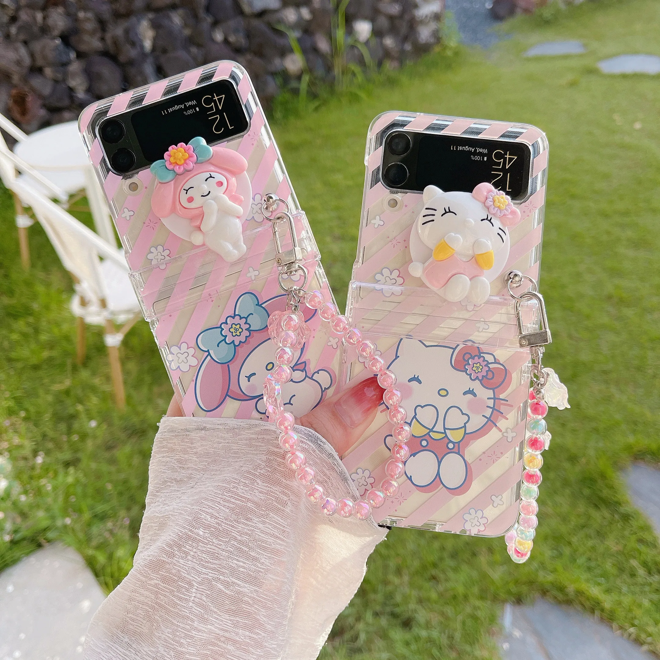 Sanrio Hello kitty My Melody 3D doll hand chain Phone Case For Samsung Galaxy Z Flip 3 4 5G ZFlip3 ZFlip4 Flip3 Flip4 Cover
Sanrio Hello kitty My Melody 3D doll hand chain Phone Case For Samsung Galaxy Z Flip 3 4 5G ZFlip3 ZFlip4 Flip3 Flip4 Cover
