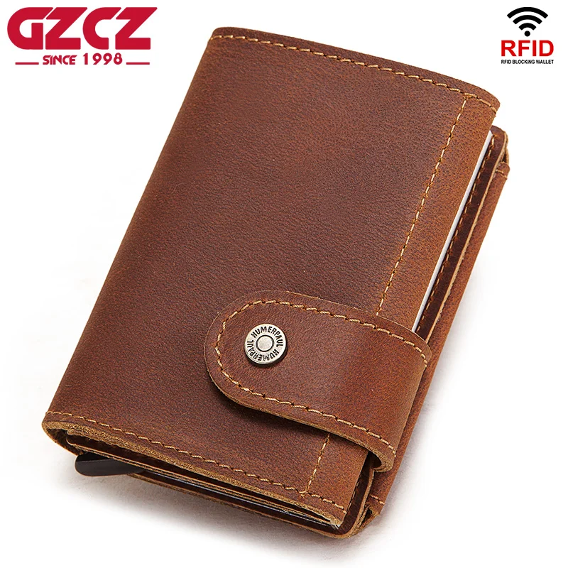 RFID Blocking Credit Card Holder Genuine Leather Pop-up Cards Case Business Men's Wallet Fashion Mini Money Clip Purse for Women
RFID Blocking Credit Card Holder Genuine Leather Pop-up Cards Case Business Men's Wallet Fashion Mini Money Clip Purse for Women
