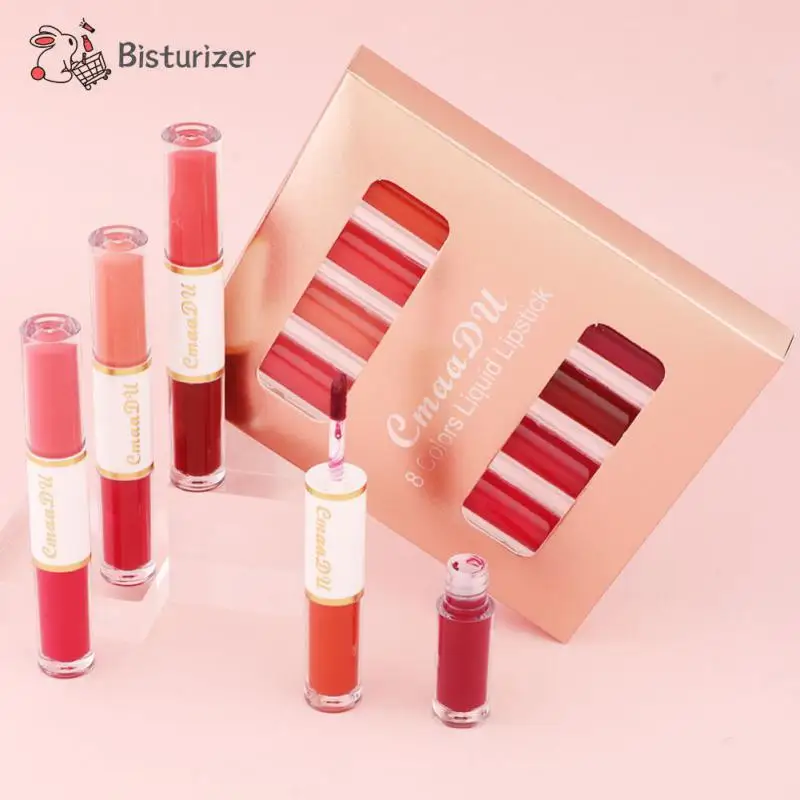 Velvet Matte Lipstick Waterproof Moisturizing Lip Glaze Non-stick Cup Lipgloss Set Double Head Lip Gloss Lips Makeup 
Velvet Matte Lipstick Waterproof Moisturizing Lip Glaze Non-stick Cup Lipgloss Set Double Head Lip Gloss Lips Makeup